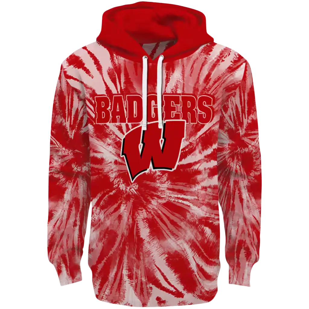 wisconsin badgers tie dye pattern red hoodie best selling wisconsin badgers tie dye pattern red hoodie best selling