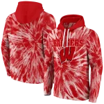 wisconsin badgers tie dye pattern red hoodie best selling