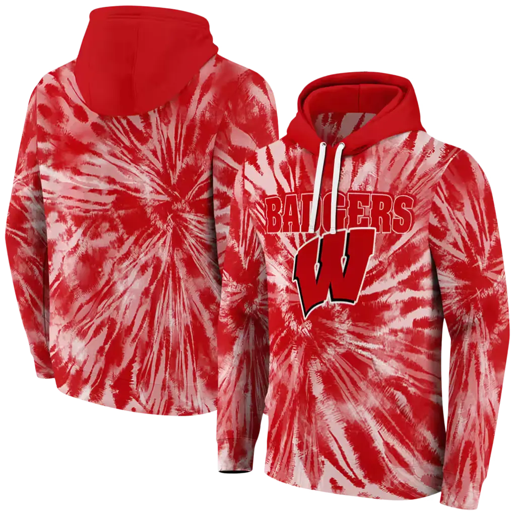 wisconsin badgers tie dye pattern red hoodie fashion forward wisconsin badgers tie dye pattern red hoodie fashion forward