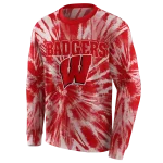 wisconsin badgers tie dye pattern red hoodie best selling