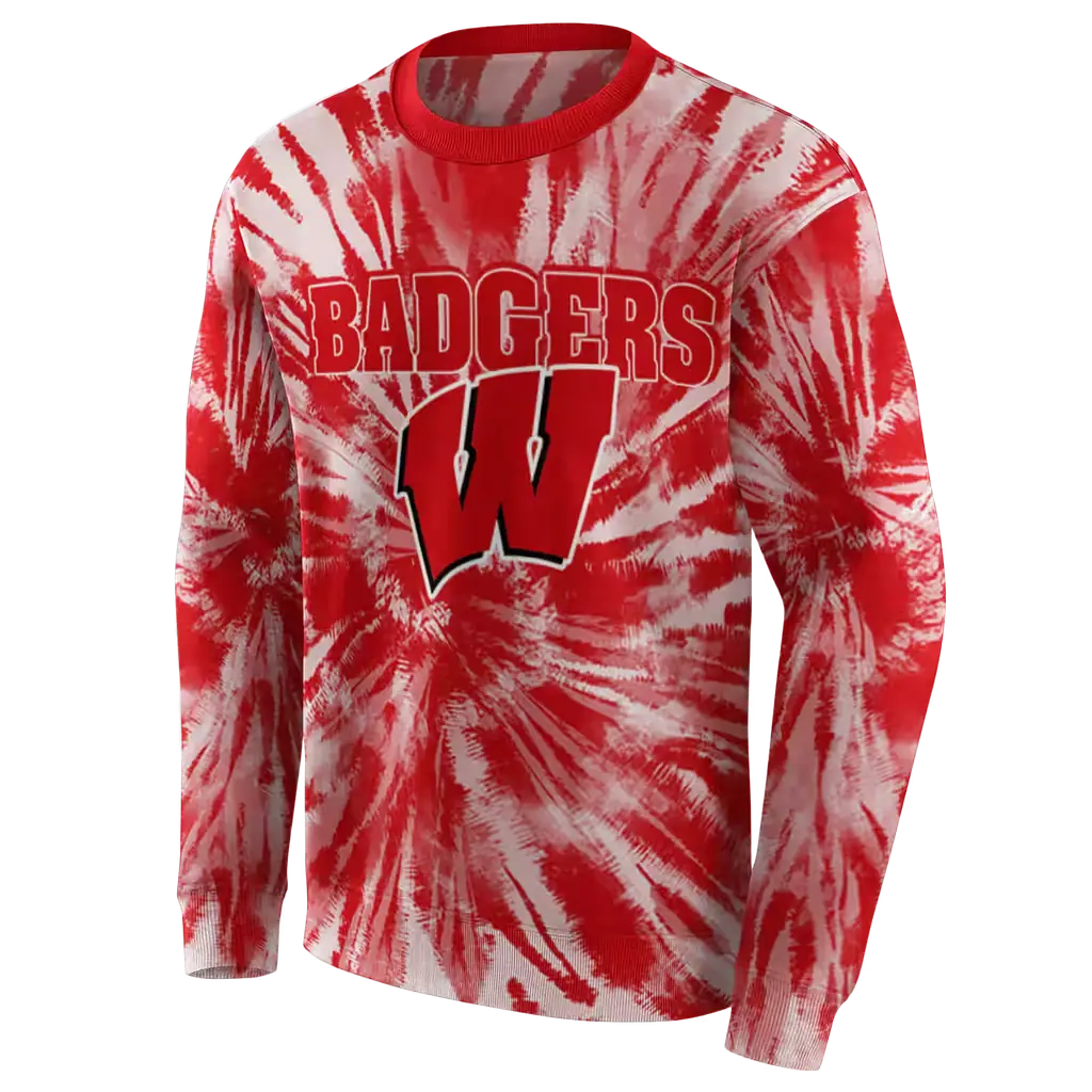 wisconsin badgers tie dye pattern red hoodie new arrival wisconsin badgers tie dye pattern red hoodie new arrival