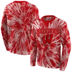wisconsin badgers tie dye pattern red hoodie best selling