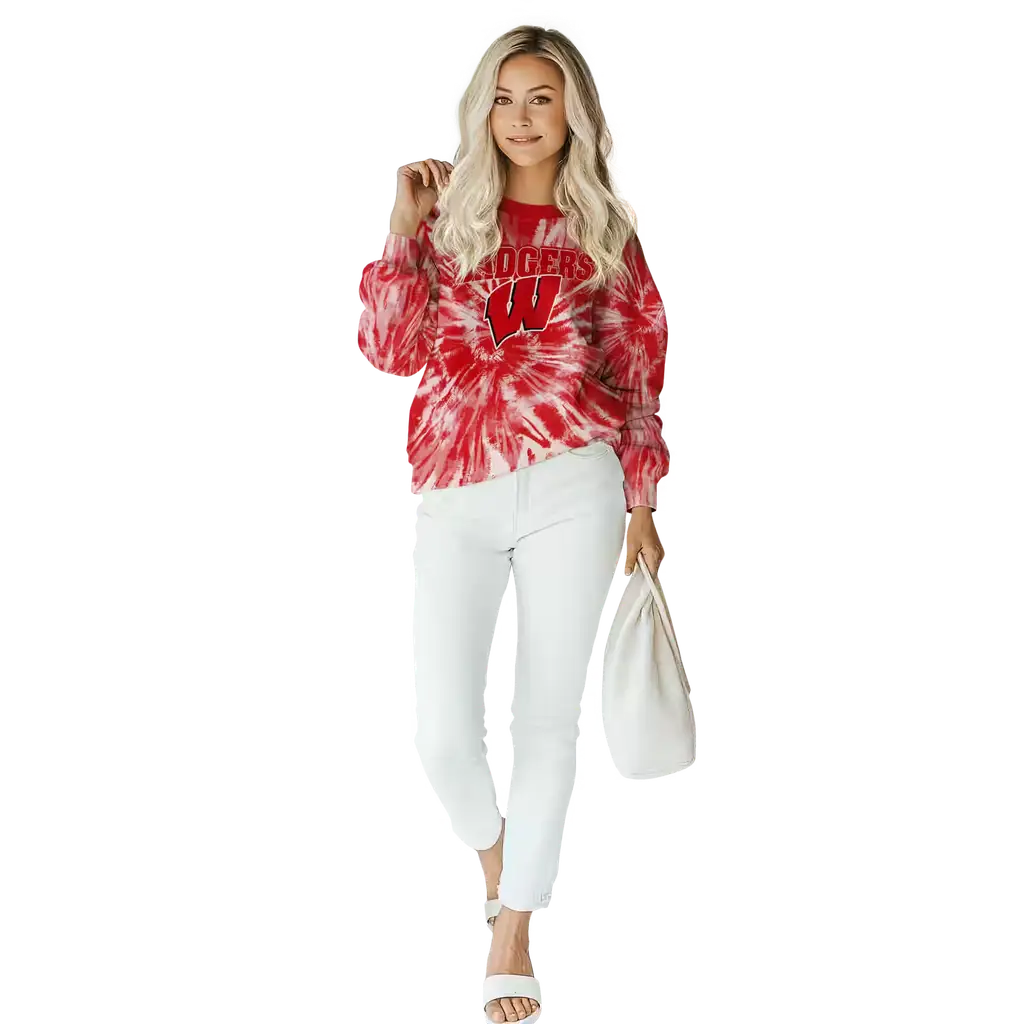 wisconsin badgers tie dye pattern red hoodie trendy wisconsin badgers tie dye pattern red hoodie trendy