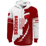 wisconsin badgers triangular pattern red white hoodie best selling
