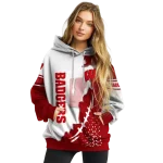wisconsin badgers triangular pattern red white hoodie best selling