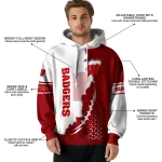 wisconsin badgers triangular pattern red white hoodie best selling