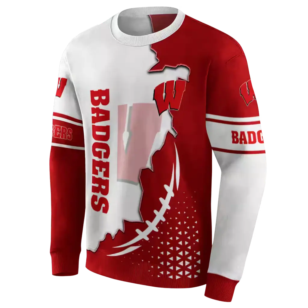 wisconsin badgers triangular pattern red white hoodie new arrival wisconsin badgers triangular pattern red white hoodie new arrival