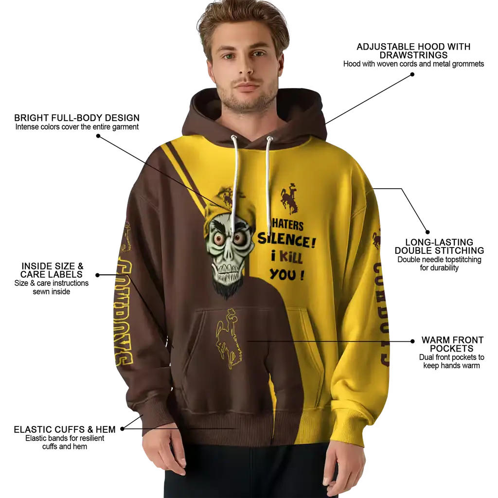 wyoming cowboys achmed skull brown hoodie latest model wyoming cowboys achmed skull brown hoodie latest model