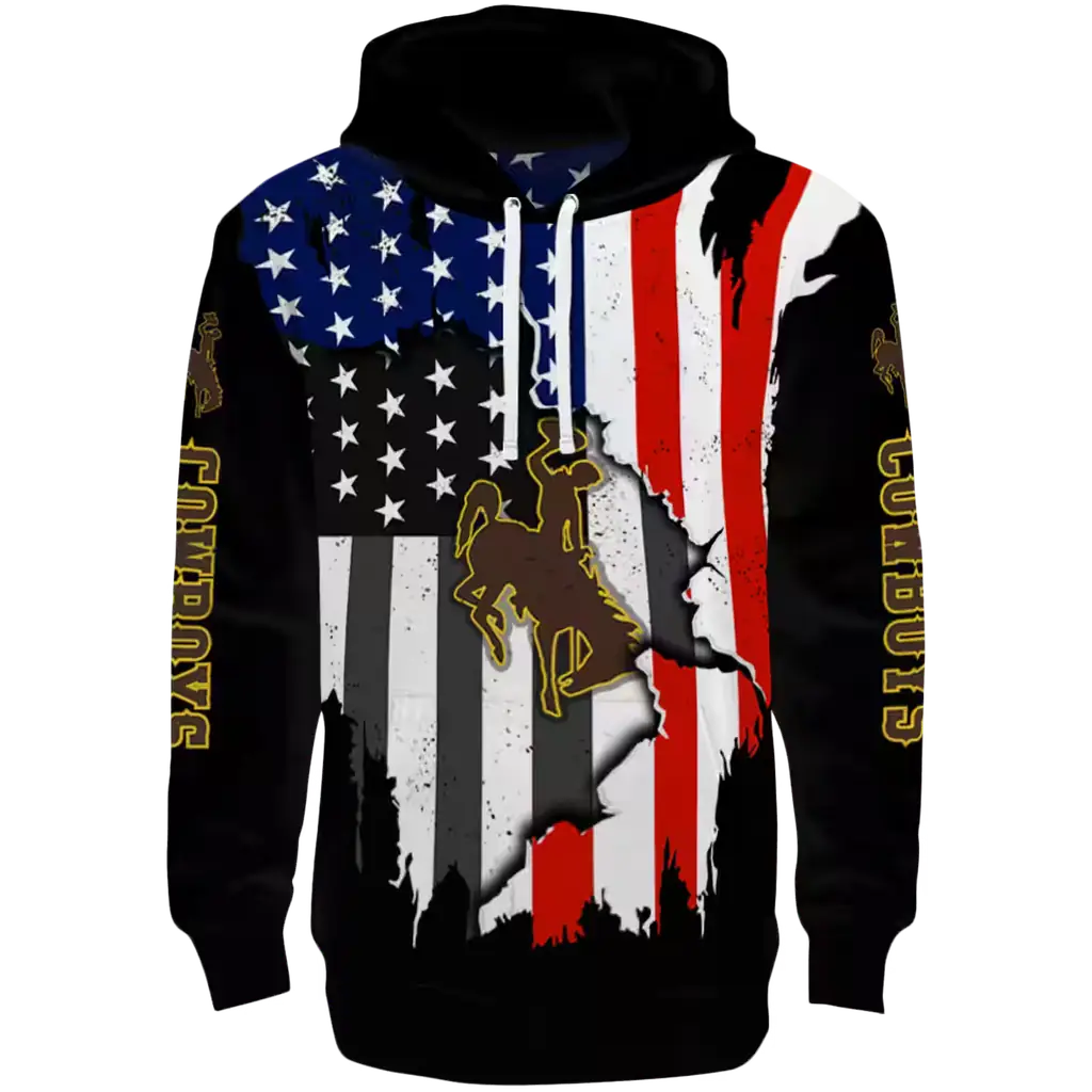 wyoming cowboys american pride black hoodie best selling wyoming cowboys american pride black hoodie best selling