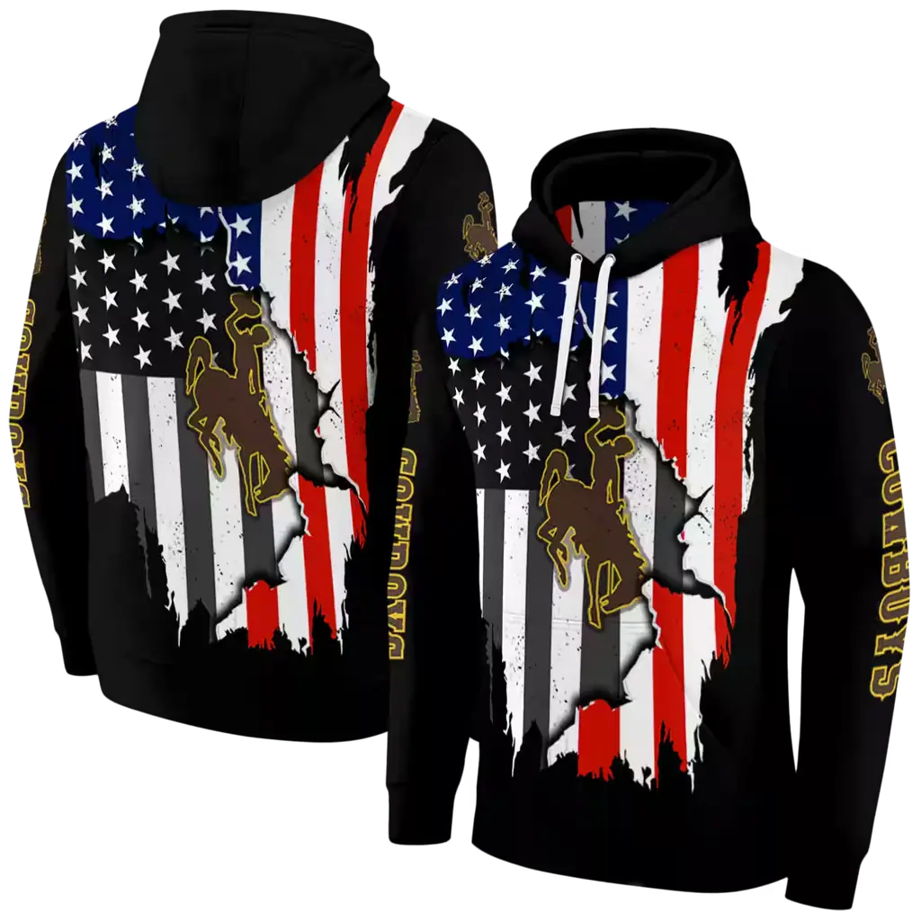 wyoming cowboys american pride black hoodie fashion forward wyoming cowboys american pride black hoodie fashion forward