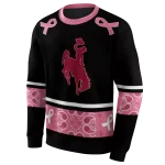 wyoming cowboys awareness ribbon black pink hoodie best selling