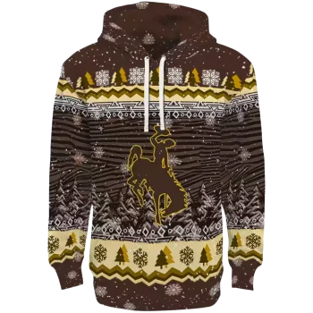 wyoming cowboys christmas trees brown hoodie best selling
