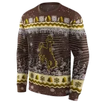 wyoming cowboys christmas trees brown hoodie best selling