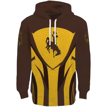 wyoming cowboys concentric lines brown black hoodie best selling