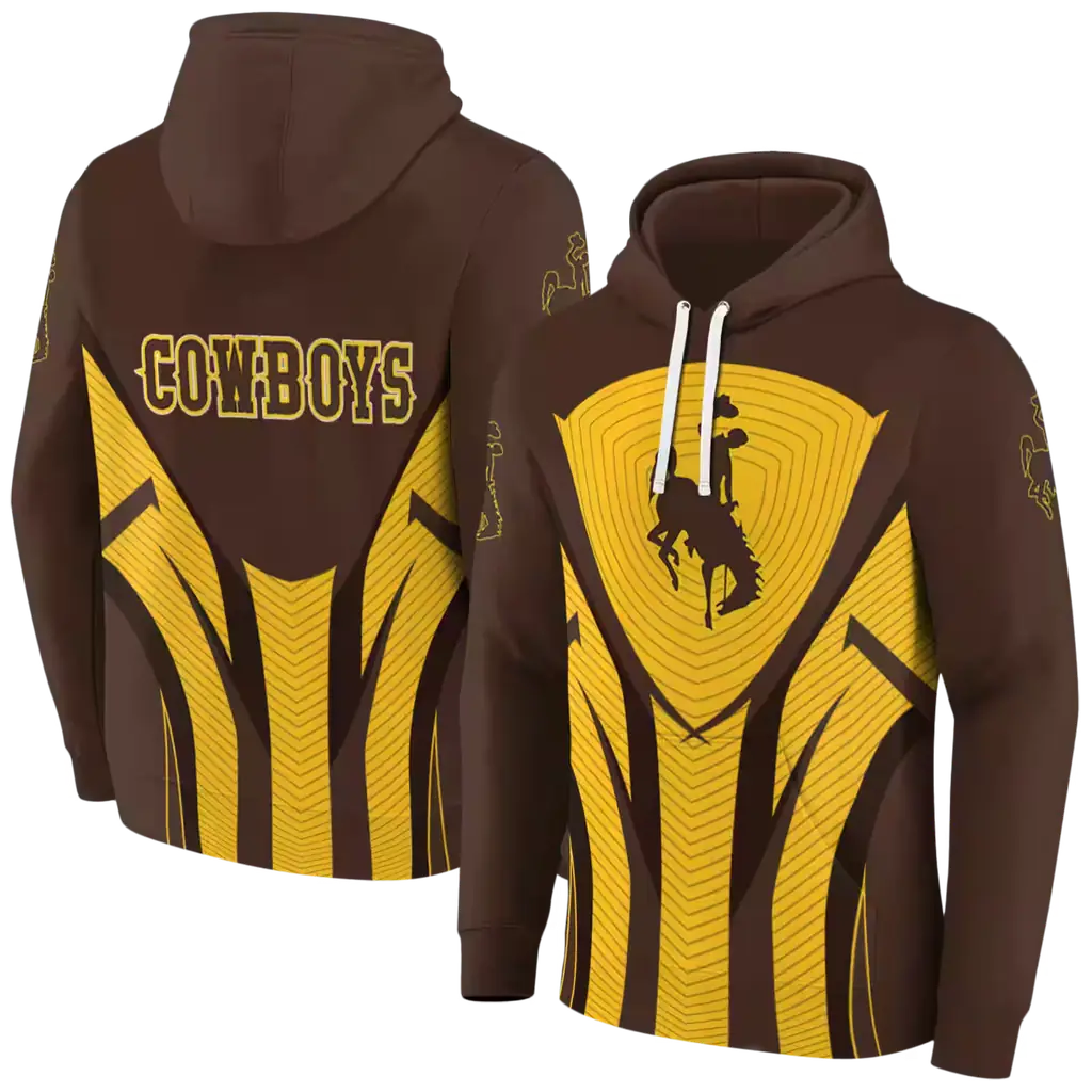 wyoming cowboys concentric lines brown black hoodie fashion forward wyoming cowboys concentric lines brown black hoodie fashion forward