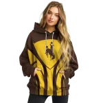 wyoming cowboys concentric lines brown black hoodie best selling