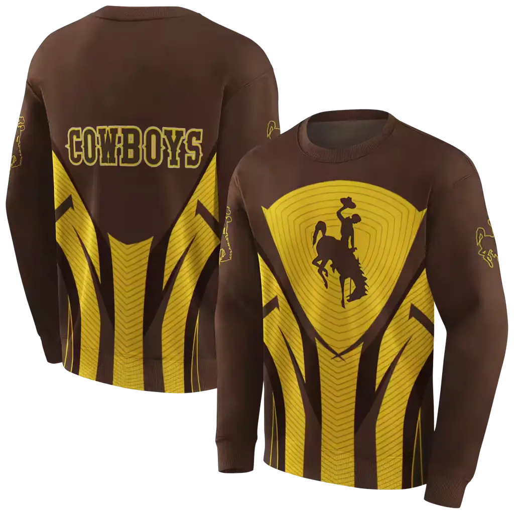 wyoming cowboys concentric lines brown black hoodie premium grade wyoming cowboys concentric lines brown black hoodie premium grade