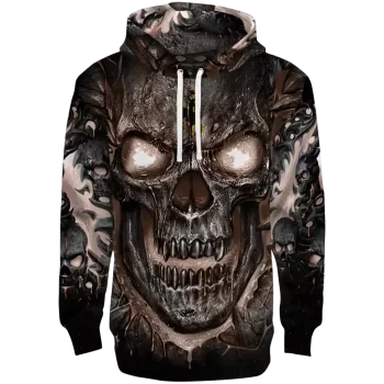 wyoming cowboys demonic skull brown black hoodie best selling