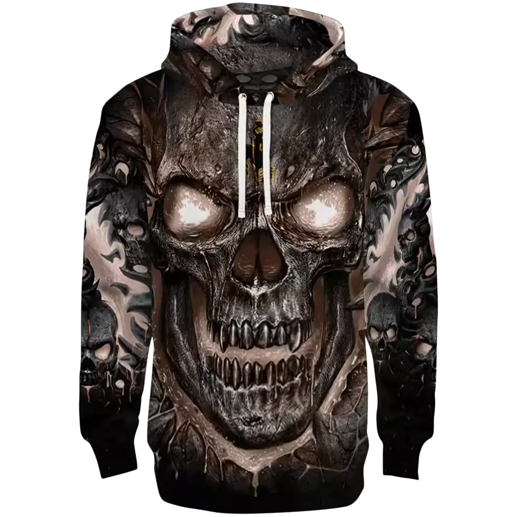wyoming cowboys demonic skull brown black hoodie best selling wyoming cowboys demonic skull brown black hoodie best selling