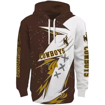 wyoming cowboys dynamic slash brown white hoodie best selling