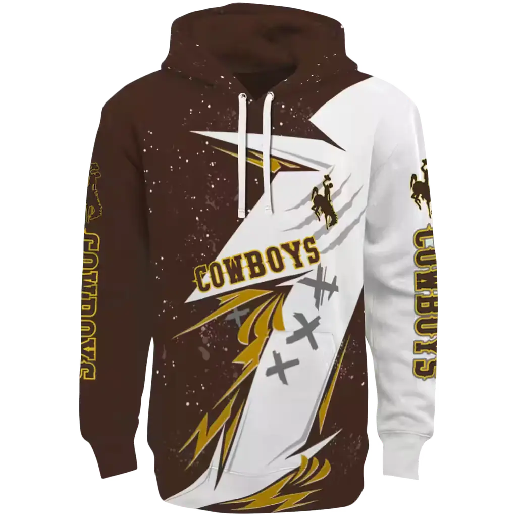 wyoming cowboys dynamic slash brown white hoodie best selling wyoming cowboys dynamic slash brown white hoodie best selling