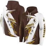 wyoming cowboys dynamic slash brown white hoodie best selling