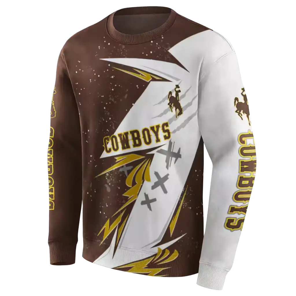 wyoming cowboys dynamic slash brown white hoodie new arrival wyoming cowboys dynamic slash brown white hoodie new arrival
