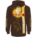 wyoming cowboys football heartbeat brown hoodie best selling