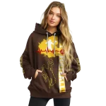 wyoming cowboys football heartbeat brown hoodie best selling