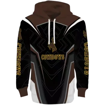 wyoming cowboys futuristic pattern brown black hoodie best selling