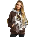 wyoming cowboys graphic punisher brown white hoodie best selling