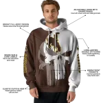 wyoming cowboys graphic punisher brown white hoodie best selling