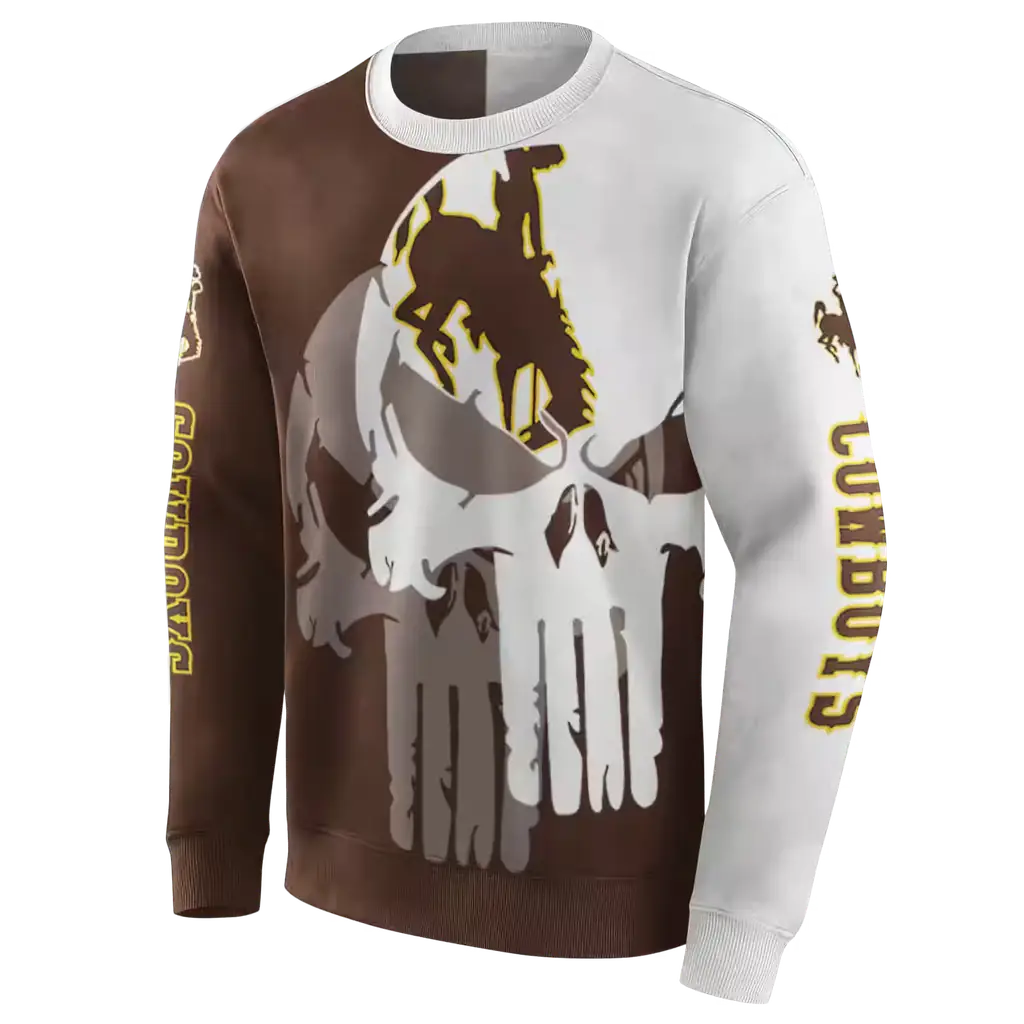 wyoming cowboys graphic punisher brown white hoodie new arrival wyoming cowboys graphic punisher brown white hoodie new arrival