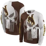 wyoming cowboys graphic punisher brown white hoodie best selling