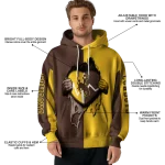 wyoming cowboys heartbeat graphic brown hoodie best selling