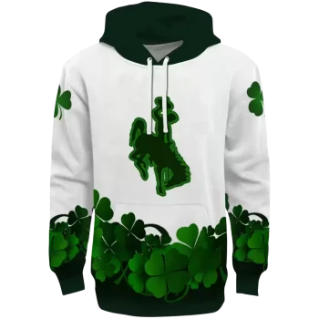 wyoming cowboys lucky motif white green hoodie best selling