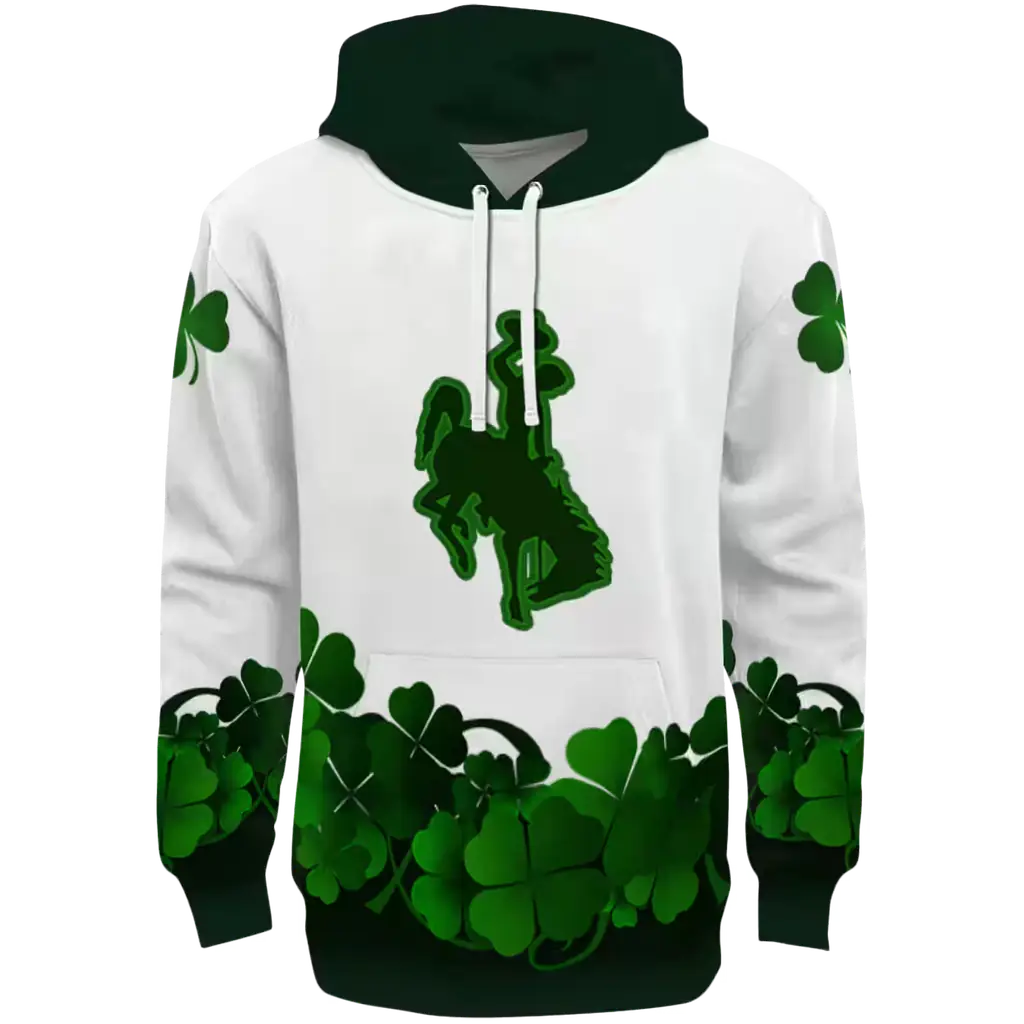 wyoming cowboys lucky motif white green hoodie best selling wyoming cowboys lucky motif white green hoodie best selling