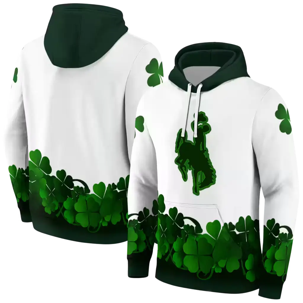 wyoming cowboys lucky motif white green hoodie fashion forward wyoming cowboys lucky motif white green hoodie fashion forward