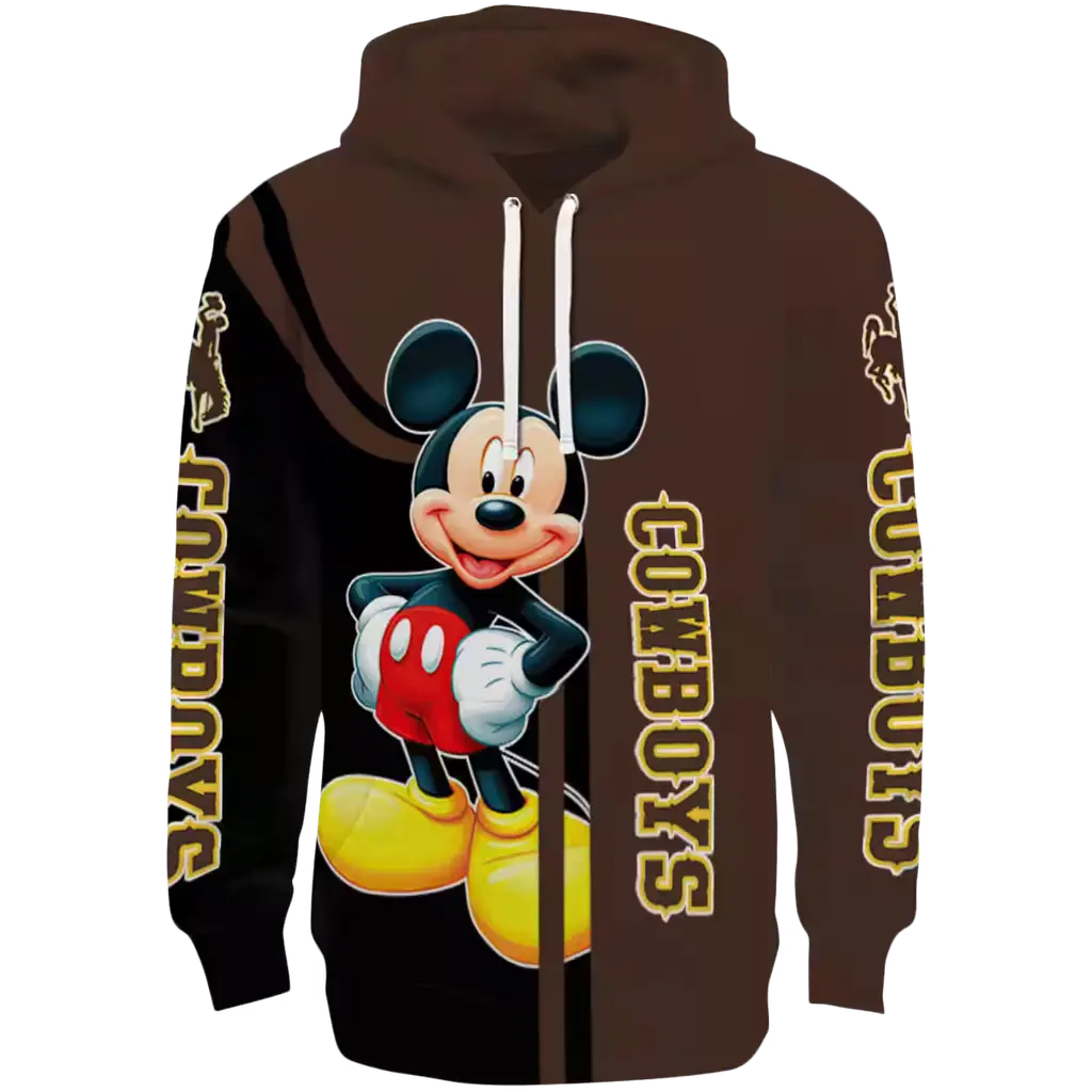 wyoming cowboys mickey mouse brown black hoodie best selling wyoming cowboys mickey mouse brown black hoodie best selling