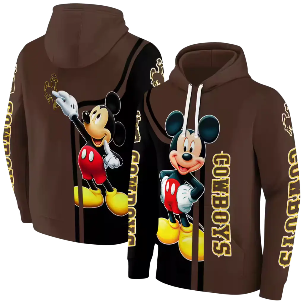 wyoming cowboys mickey mouse brown black hoodie fashion forward wyoming cowboys mickey mouse brown black hoodie fashion forward
