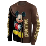 wyoming cowboys mickey mouse brown black hoodie best selling