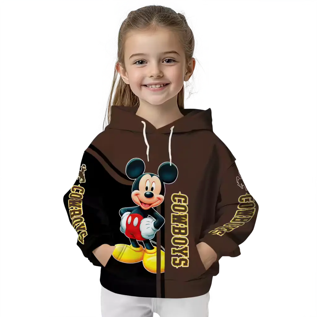 wyoming cowboys mickey mouse brown black hoodie top rated wyoming cowboys mickey mouse brown black hoodie top rated