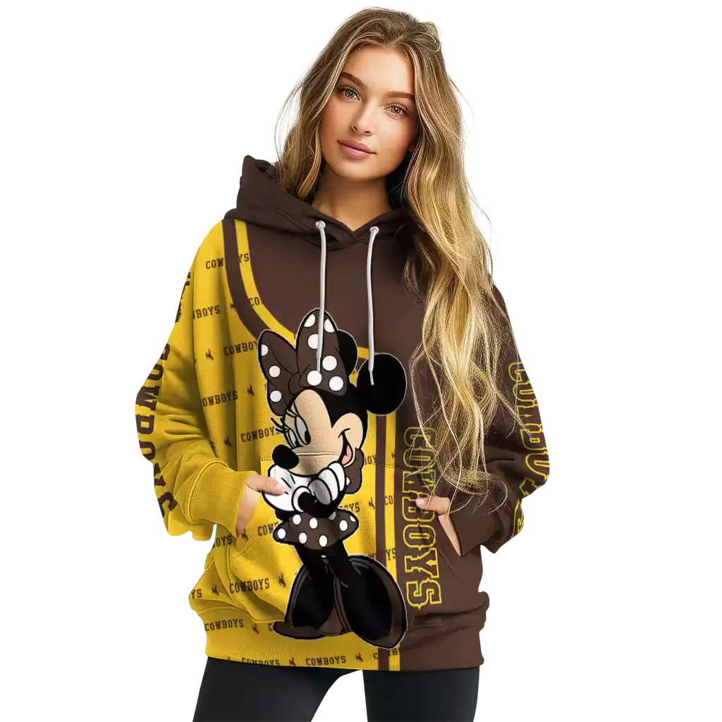 wyoming cowboys minnie mouse brown hoodie high quality wyoming cowboys minnie mouse brown hoodie high quality