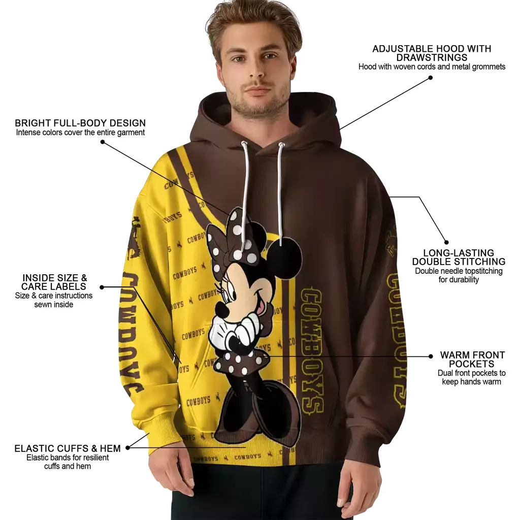 wyoming cowboys minnie mouse brown hoodie latest model wyoming cowboys minnie mouse brown hoodie latest model