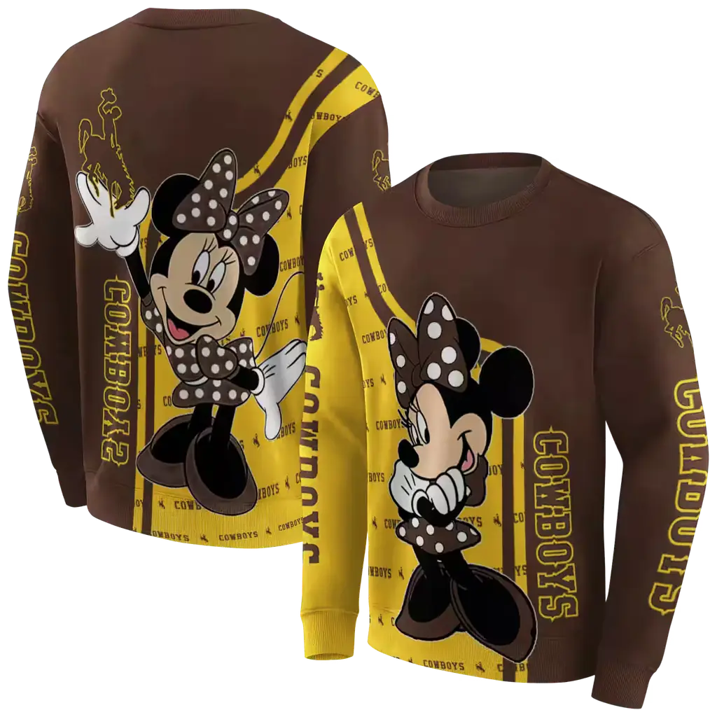 wyoming cowboys minnie mouse brown hoodie premium grade wyoming cowboys minnie mouse brown hoodie premium grade