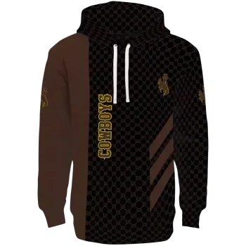 wyoming cowboys monogram pattern brown hoodie best selling