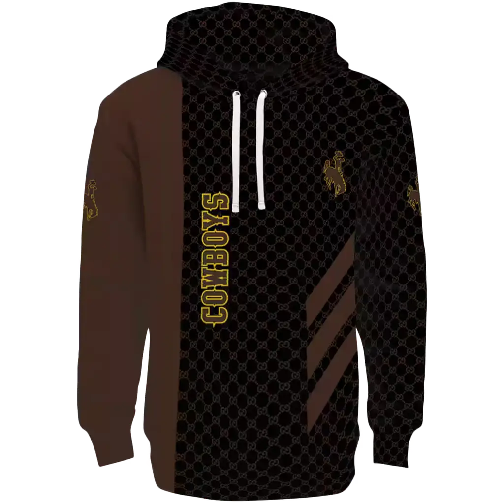wyoming cowboys monogram pattern brown hoodie best selling wyoming cowboys monogram pattern brown hoodie best selling