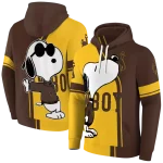 wyoming cowboys playful snoopy brown hoodie best selling