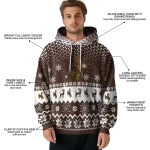 wyoming cowboys reindeer motif brown hoodie best selling