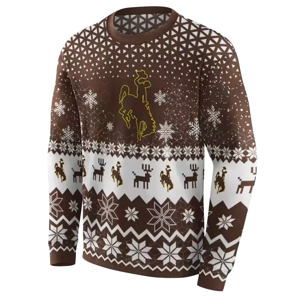 wyoming cowboys reindeer motif brown hoodie new arrival wyoming cowboys reindeer motif brown hoodie new arrival